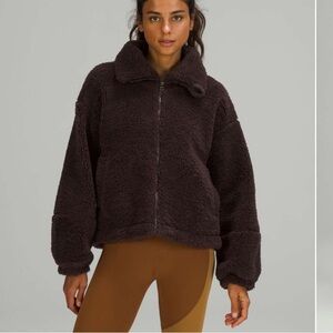 Lululemon Cinchable Fleece Zip-Up Chocolate Brown Like New!